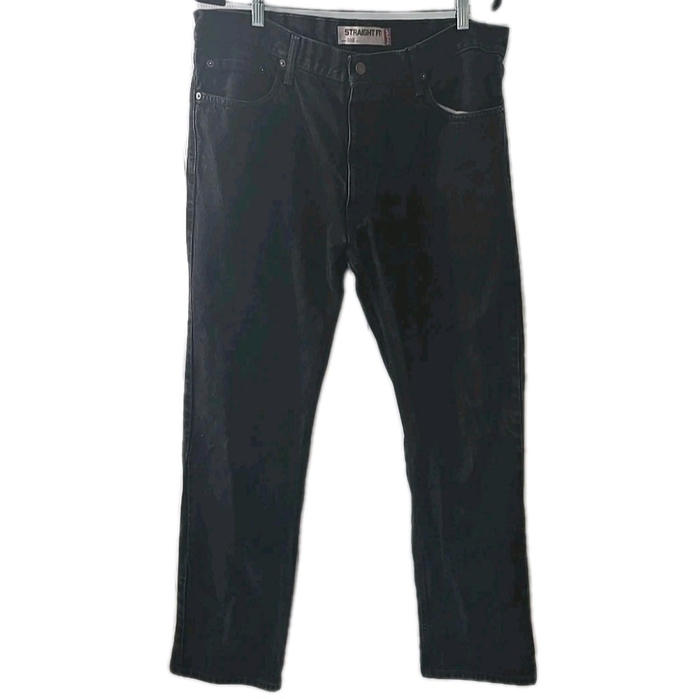 Levi's 505 Mens Size 38x34 Black Regular Fit Straight Leg Denim Jeans
